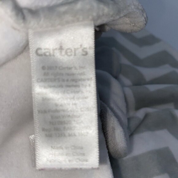 Carter’s Elephant Zig Zag Chevron Security Blanket Lovey Grey White 14” X 14” - Picture 5 of 9